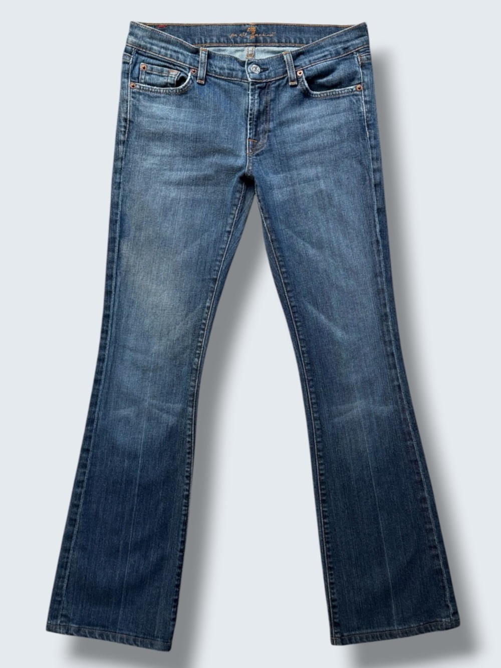 7 For All Mankind Low Rise Flare Jeans 29 USA Made Vintage Y2K